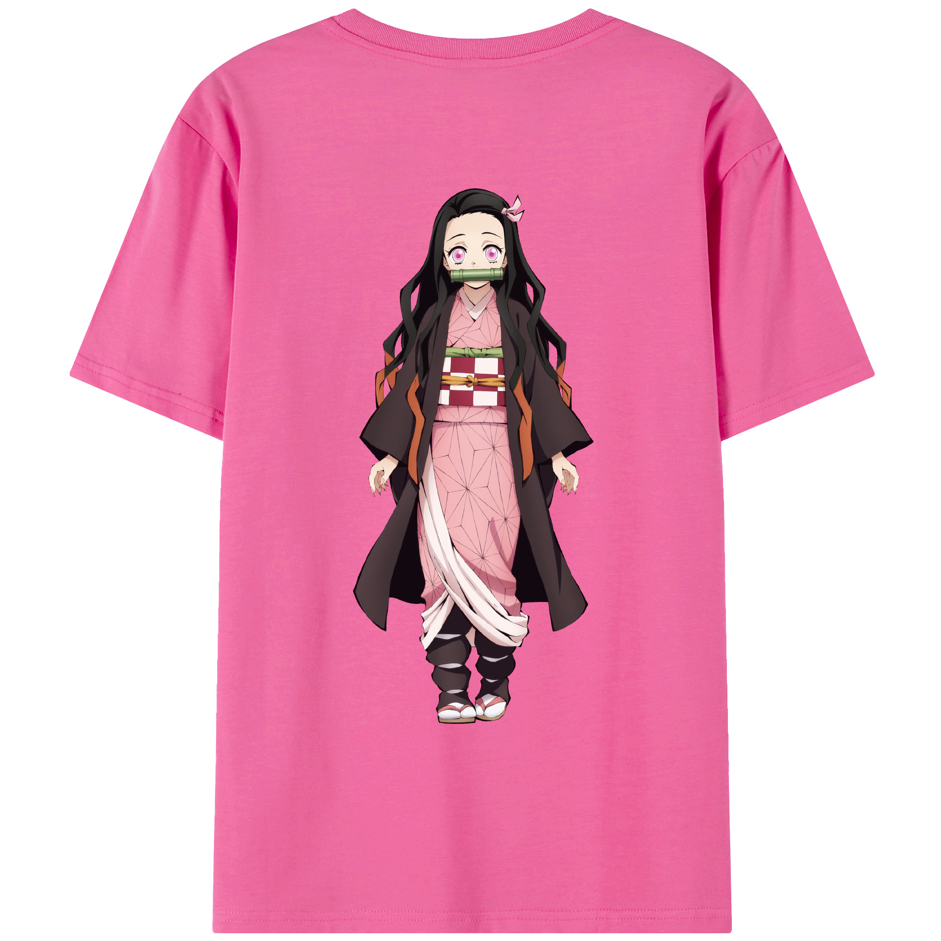 （画像用） 鬼滅の刃（きめつのやいば）竈門 禰󠄀豆子／かまど ねずこ Kamado Nezuko レディース半袖Tシャツ(バックプリント)